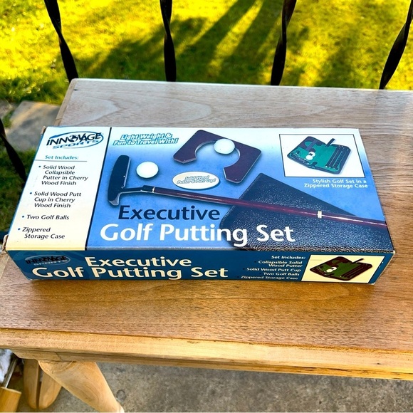 New Executive Golf Putting Set - Solid Wood Vintage INNOVAGE SPORTS - Picture 1 of 6